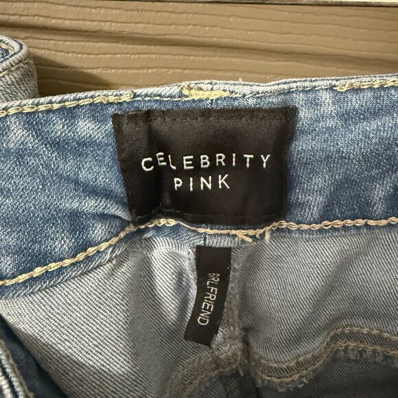 Celebrity Pink 18W Boyfriend Jeans in Light Wash Distressed - Picture 3 of 5